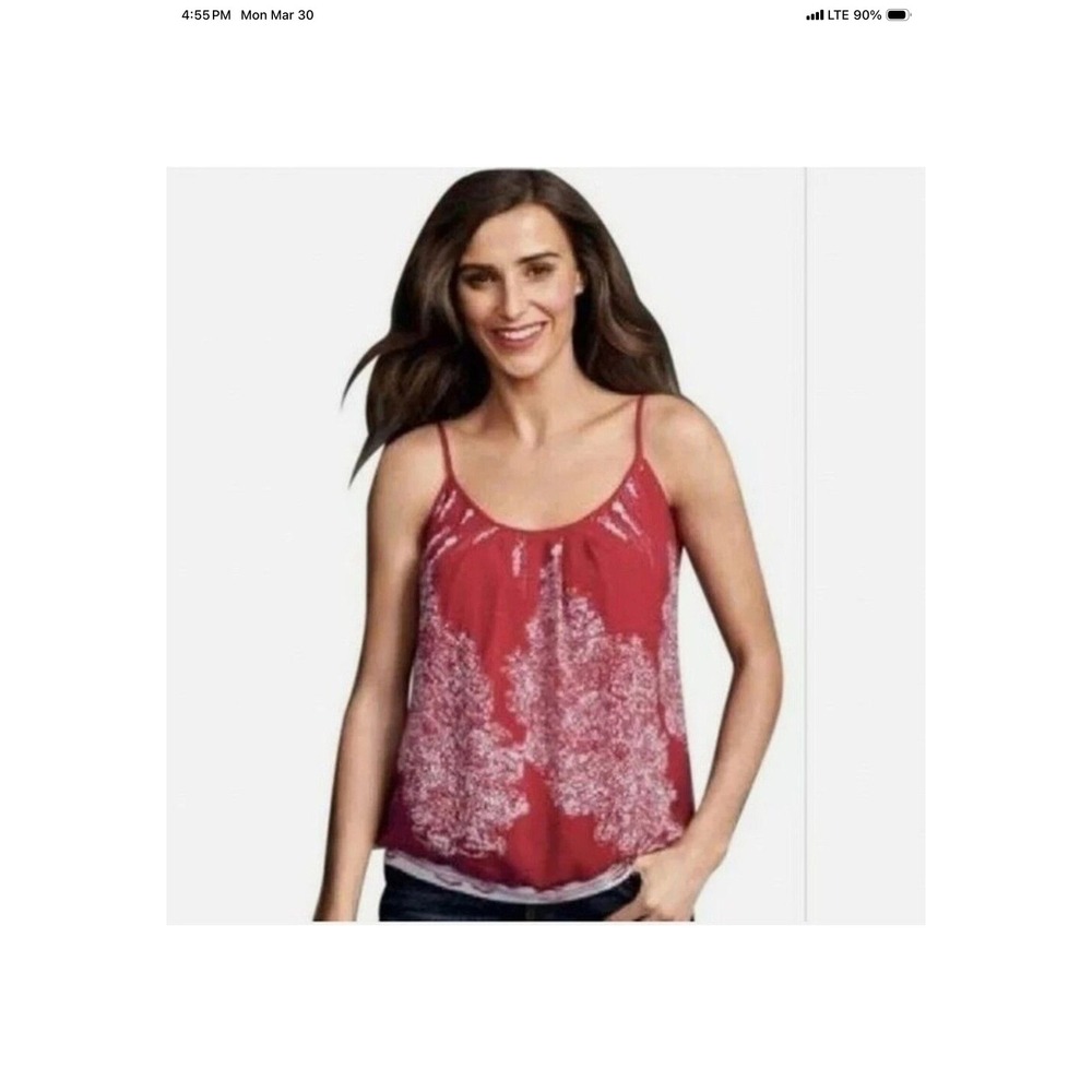 CABI Women's Red Sleeveless Spaghetti Strap Cami Tank Top Sz XS Style #162